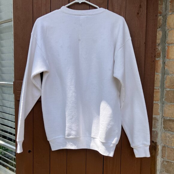 VTG TEMPLE University OWLS white sweatshirt (tag cut)  Sz L  womens pre-owned - Picture 2 of 12